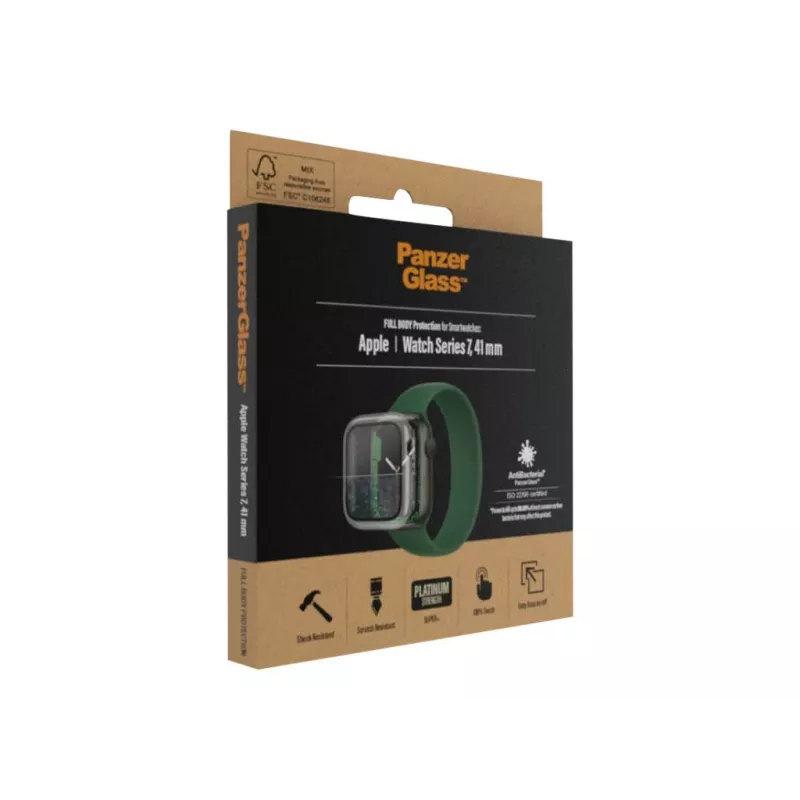 PanzerGlass Pełna ochrona obudowy do Apple Watch Series 7/8/9 41 mm – przezroczyste szkło hartowane 9H