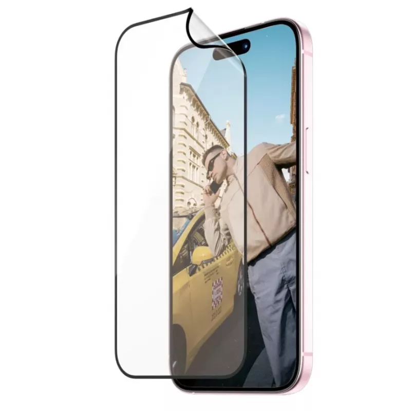 PanzerGlass MATRIX szkło ochronne z D3O do iPhone 15 | Ultra-Wide Fit z AlignerKit