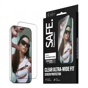 Szkło hartowane PanzerGlass SAFE na iPhone 18 Pro Max/17 Pro Max – Ultra-Wide, antybakteryjne, twardość 9H