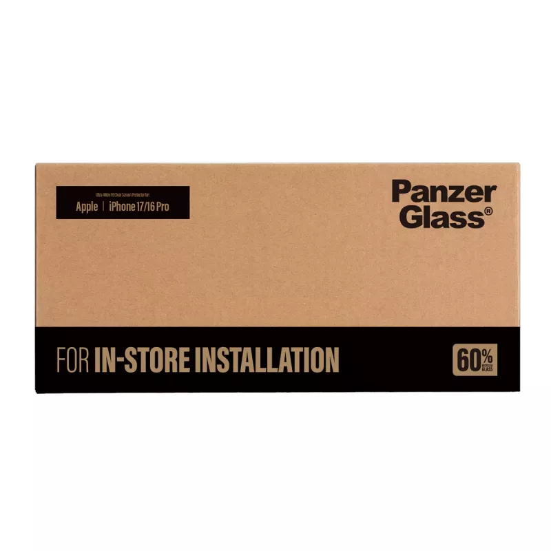 PanzerGlass Screen Protector for iPhone 17 / iPhone 16 Pro Ultra-Wide Fit for Fastfit Installation Machine