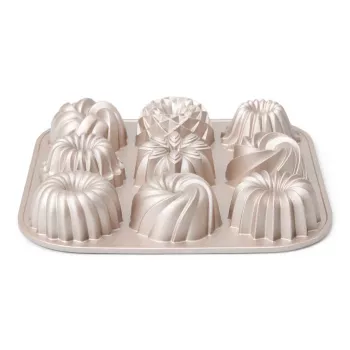 Patisse PAT-04521 Zestaw 6 mini form do ciasta Bundt z węglowej stali z powłoką nieprzywierającą, czarny