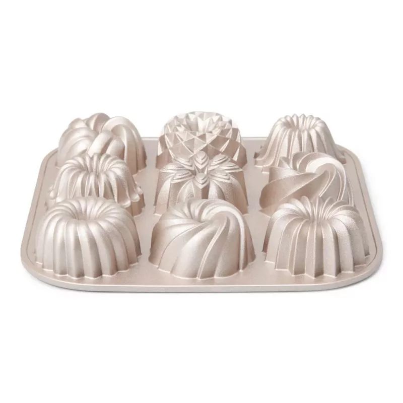 Patisse PAT-04521 Zestaw 6 mini form do ciasta Bundt z węglowej stali z powłoką nieprzywierającą, czarny