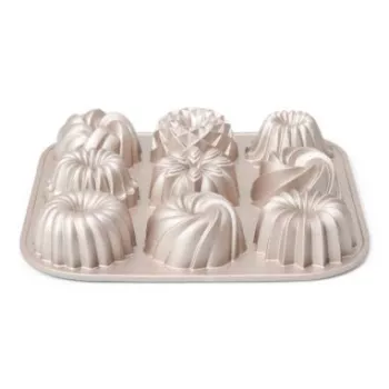 Patisse PAT-04521 Zestaw 6 mini form do ciasta Bundt z węglowej stali z powłoką nieprzywierającą, czarny