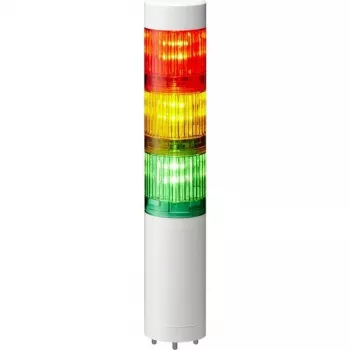 PATLITE LR4-302WJNW-RYG Wieża sygnalizacyjna LED 3-poziomowa Czerwona/Żółta/Zielona 24V DC Przewód wstępnie okablowany Biała