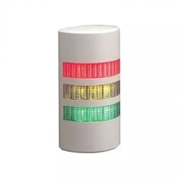 PATLITE WEP-302FB-RYG Wieża Sygnalizacyjna LED, 3-poziomowa Czerwona/Żółta/Zielona, Brzęczyk, Montaż Ścienny, 24V DC, IP65, Biała