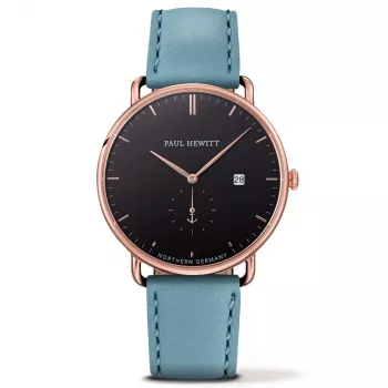 PAUL HEWITT Grand Atlantic Zegarek Męski PHTGARB23M 42mm Czarna Tarcza Czarny Skórzany Pasek