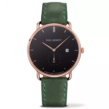 Zegarek męski PAUL HEWITT PHTGARB12M 42mm Różowe Złoto Stal Szlachetna Brązowa Skóra