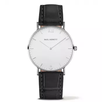 Paul Hewitt Sailor Line Unisex Zegarek Kwarcowy 39mm Stalowa Bransoleta Mesh Srebrny Biało-Piaskowa Tarcza PH-SA-SSTW15S
