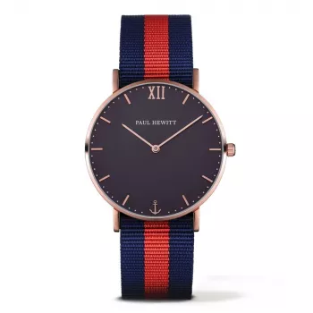 PAUL HEWITT Zegarek Unisex PH-SARSTBNR20 39mm Różowe Złoto Stal Nierdzewna Siatka