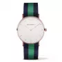 PAUL HEWITT Zegarek Unisex PH-SARSTWNG20 39mm Różowe Złoto Stal Szlachetna Biała Tarcza Zielono-Biało-Czerwony Pasek NATO