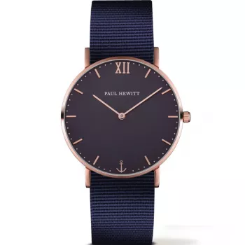 PAUL HEWITT Zegarek Unisex PHSARSTBN2030 39mm Stal nierdzewna Meshowa bransoleta mediolańska Czarny