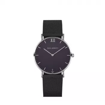 PAUL HEWITT Zegarek unisex Sailor Line 39mm Stal nierdzewna Mesh Czarny PHSASSTB5M101