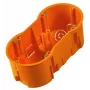 PAWBOL A.0042WPG Głęboka podwójna puszka podtynkowa 60 mm z wkrętami, pomarańczowa