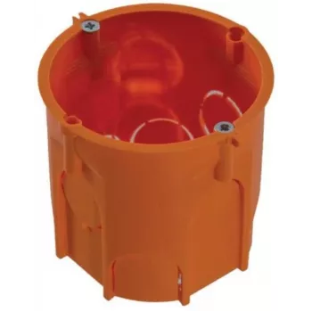 PAWBOL PK60 Lux Głęboka puszka instalacyjna podtynkowa z wkrętami, pomarańczowa
