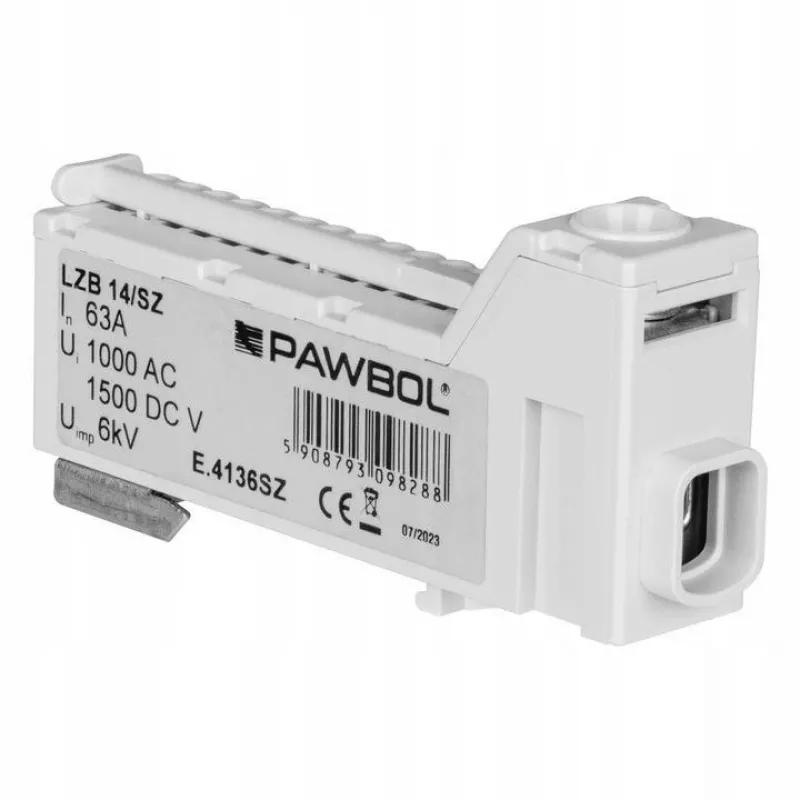 PAWBOL Bezśrubowa Listwa Zaciskowa LZB E.4136SZ Szara (12-biegunowa, 450V, 24A)