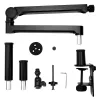 PCBuilder CAST STEADY Mikrofonowy Wysięgnik - Ramię Nożycowe z Mocowaniem Do Stołu, Stal, Udźwig 1,5 kg, Zasięg 750 mm, Obrót 360°, Ukryte Prowadzenie Kabli, Czarny