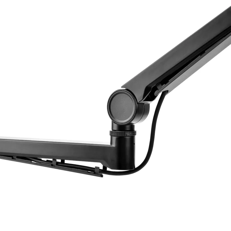 PCBuilder CAST STEADY Mikrofonowy Wysięgnik - Ramię Nożycowe z Mocowaniem Do Stołu, Stal, Udźwig 1,5 kg, Zasięg 750 mm, Obrót 360°, Ukryte Prowadzenie Kabli, Czarny