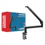 PCBuilder CAST STEADY Mikrofonowy Wysięgnik - Ramię Nożycowe z Mocowaniem Do Stołu, Stal, Udźwig 1,5 kg, Zasięg 750 mm, Obrót 360°, Ukryte Prowadzenie Kabli, Czarny