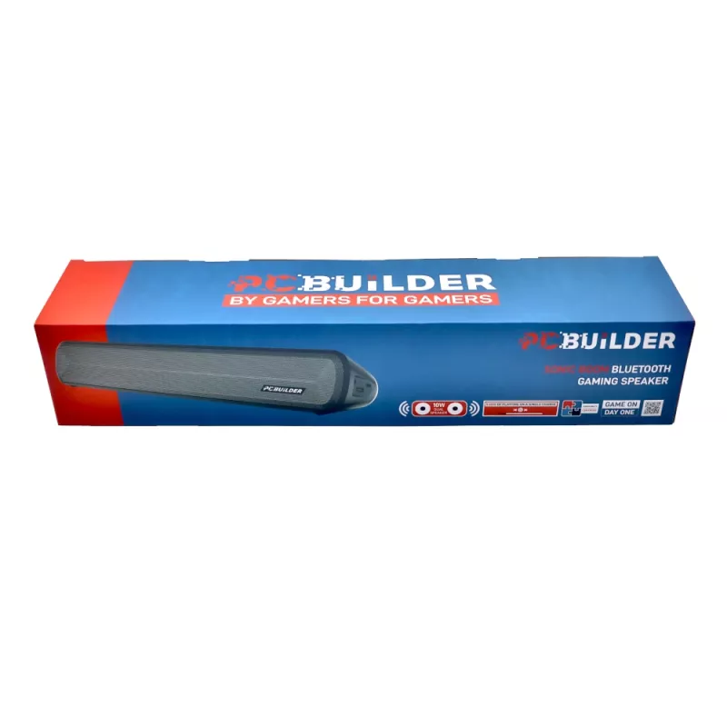 PCBuilder SONIC BOOM Bluetooth Głośnik Gamingowy | 10W RGB Soundbar z Niskimi Opóźnieniami