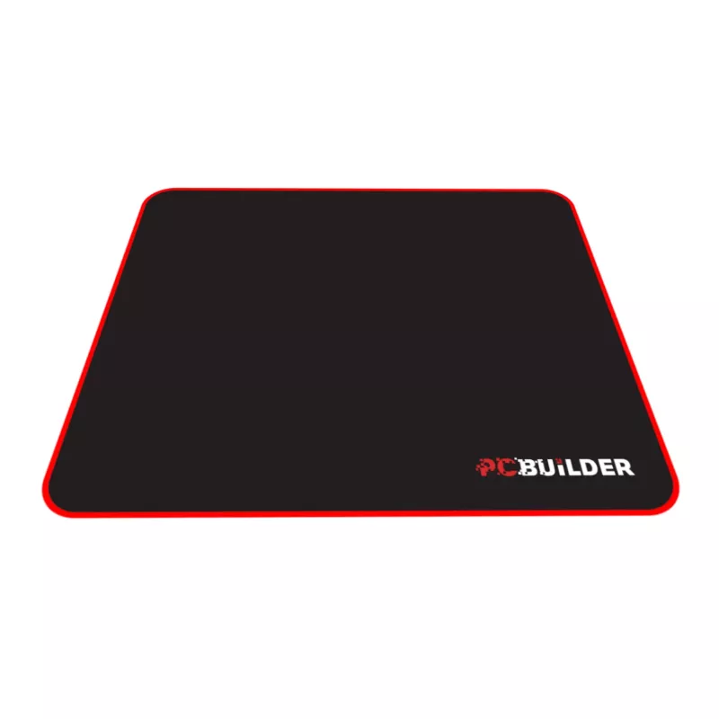 PCBuilder TRACK Mała podkładka pod mysz – powierzchnia z tkaniny, przeszyte krawędzie zapobiegające strzępieniu, antypoślizgowa gumowa podstawa, grubość 3 mm, czarna
