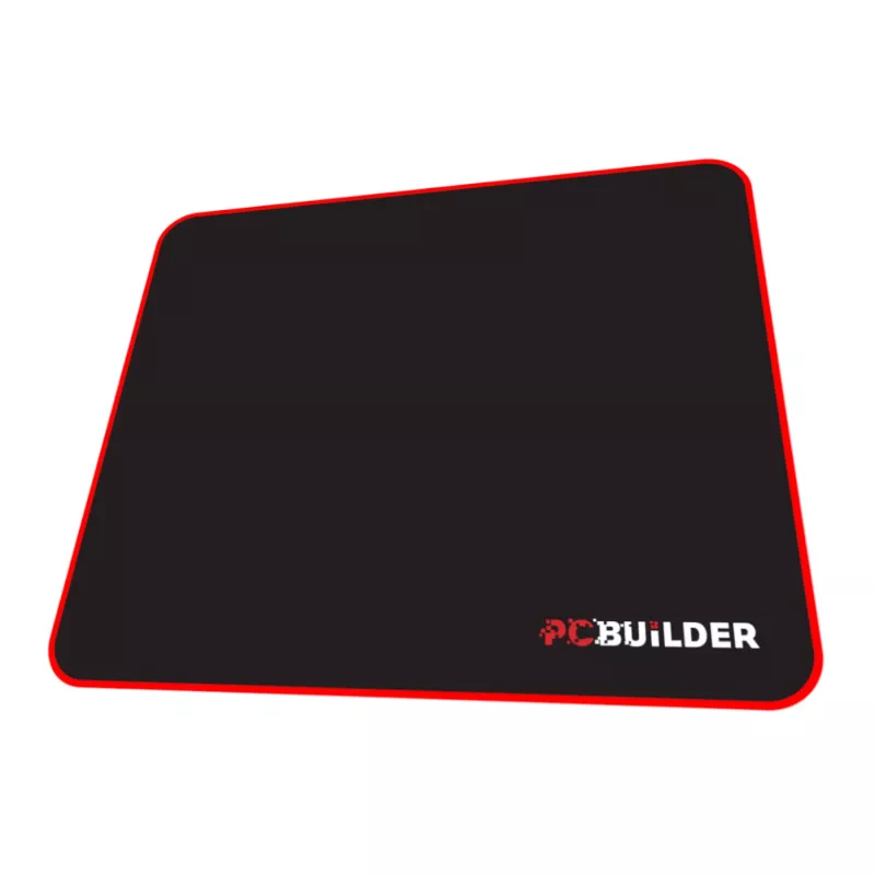 PCBuilder TRACK Mała podkładka pod mysz – powierzchnia z tkaniny, przeszyte krawędzie zapobiegające strzępieniu, antypoślizgowa gumowa podstawa, grubość 3 mm, czarna