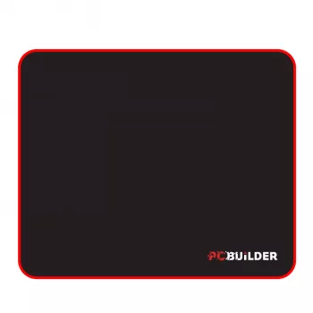 PCBuilder TRACK Mała podkładka pod mysz – powierzchnia z tkaniny, przeszyte krawędzie zapobiegające strzępieniu, antypoślizgowa gumowa podstawa, grubość 3 mm, czarna
