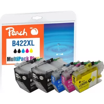 Peach Zgodny Wkład Atramentowy Brother LC-422XL MultiPack Plus 4-Pack (Czarny, Cyjan, Magenta, Żółty)