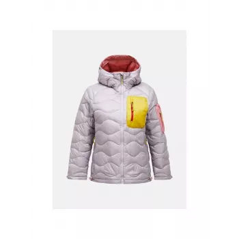 Peak Performance Helium Utility Down Hood Jacket Women's - Misty Lavender/Canary Lime, Size S