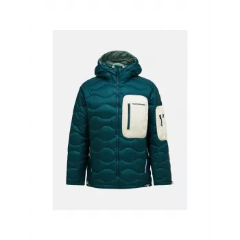 PEAK PERFORMANCE Męska kurtka puchowa Helium Utility Down Hood Zielona XL