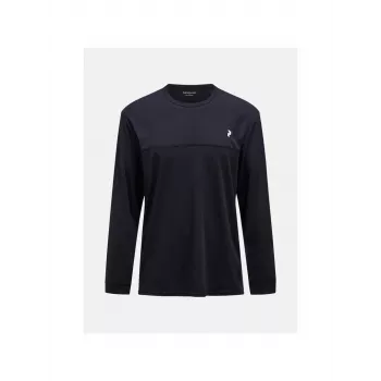 PEAK PERFORMANCE Męska koszulka z długim rękawem Trail Wool Blend - Czarny - XL