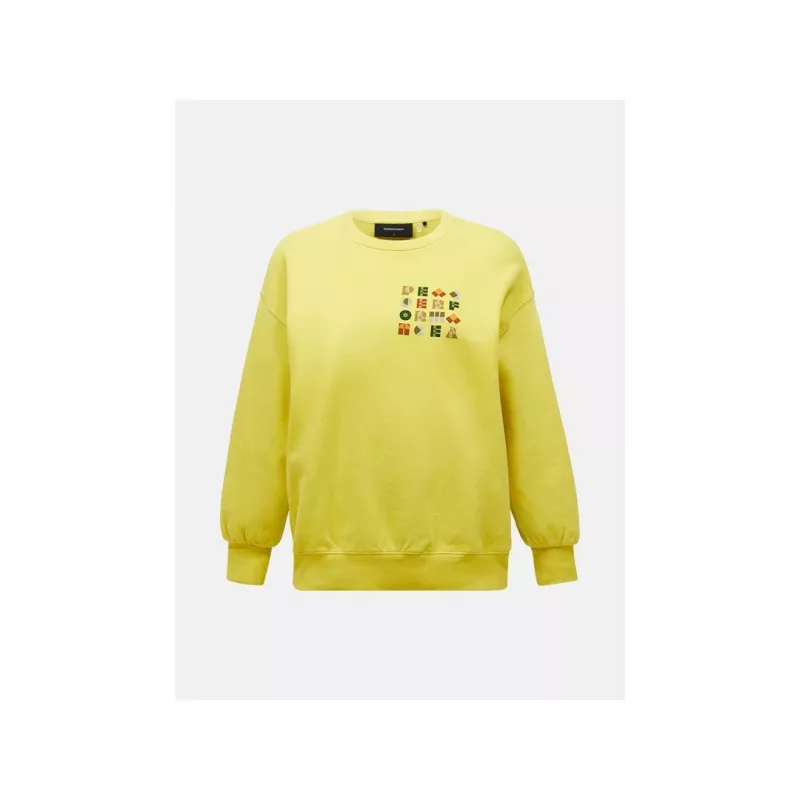 PEAK PERFORMANCE Damska bluza z kapturem Terry Graphic żółta L