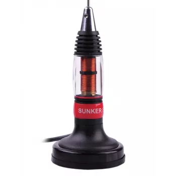 PEIYING Sunker Elite CB 119 Antena CB z magnesem, 26.960-27.400 MHz, 100W, 50 Ohm, 65cm, PL-259, RG-58 4m