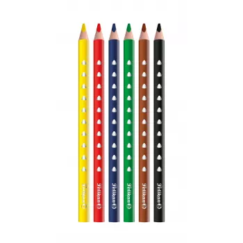 Pelikan 700610 Zestaw kredek kolorowych, 6 sztuk (czarny, brązowy, zielony, czerwony, fioletowy, żółty)