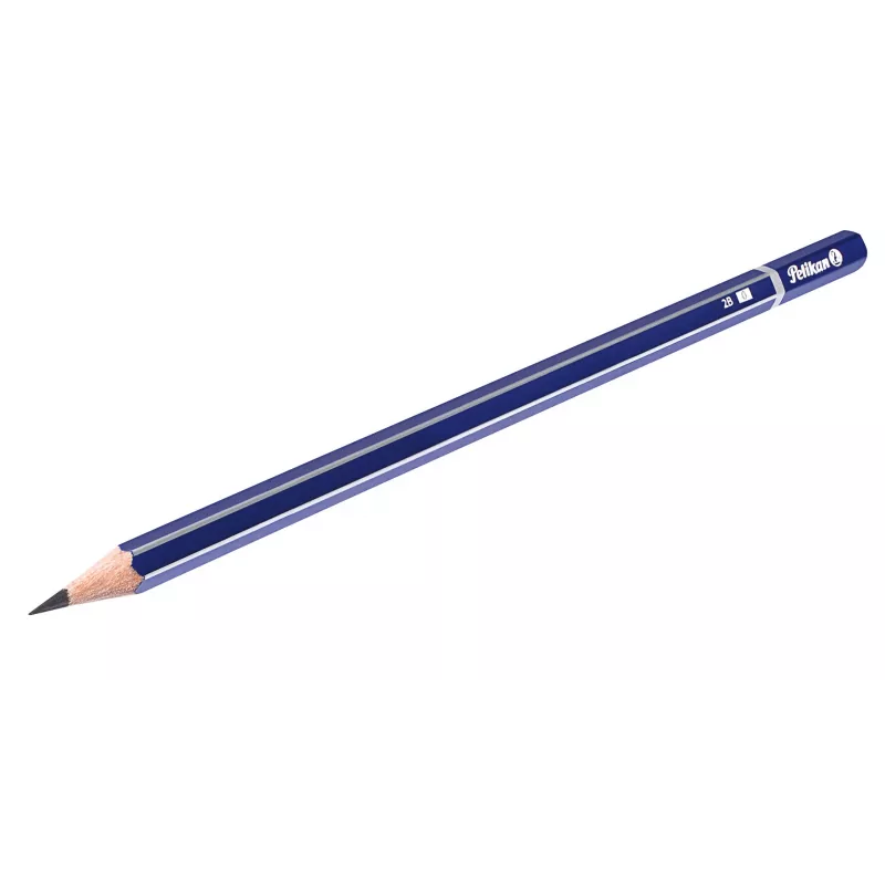 Pelikan 978783 Ołówek grafitowy sześciokątny 2B, niebieski, drewno z certyfikatem FSC, Niemcy, blister