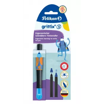 Pelikan griffix Neon Black pióro kulkowe dla leworęcznych - różowy 821018