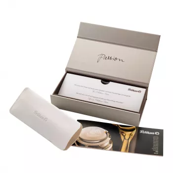 Pelikan M205 Fountain Pen - Czarny ze srebrnymi wykończeniami, stalówka średnia 971945