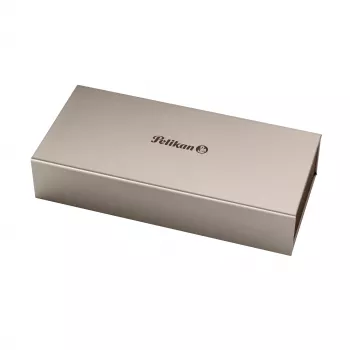 Pelikan M205 Fountain Pen - Czarny ze srebrnymi wykończeniami, stalówka średnia 971945