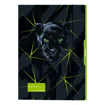 Teczka na rysunki Pelikan Panther DIN A3, sztywny karton, wysoki połysk UV, czarna z grafiką pantery, 1 sztuka 300004010