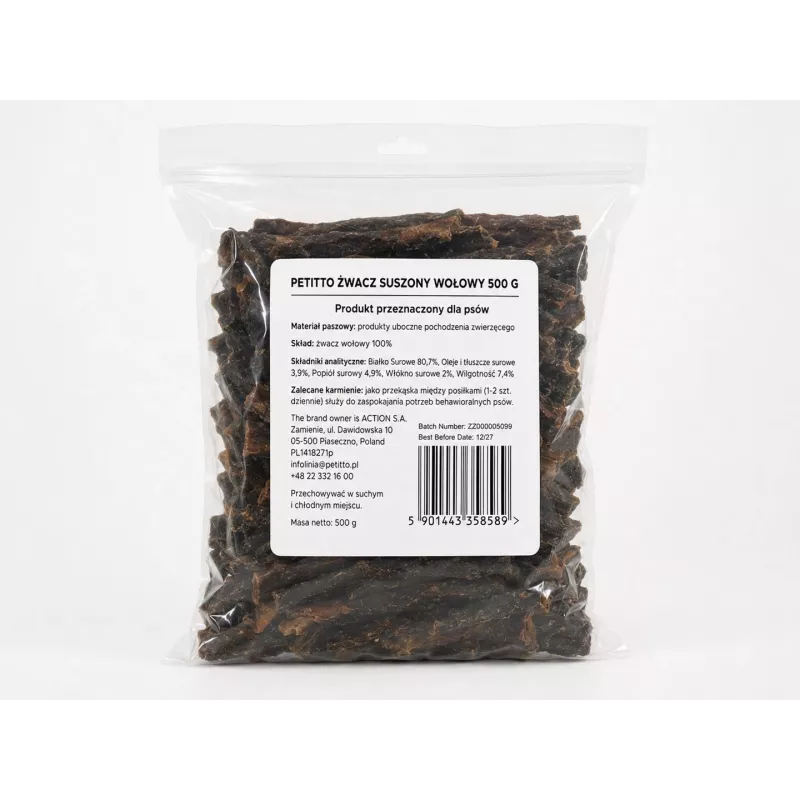 PETITTO Suszona Żwacz Wołowy 500g