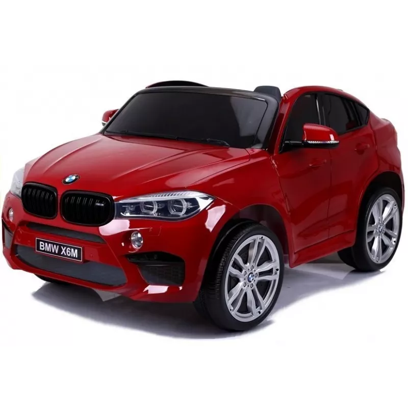 PETMEX Samochód na baterie Nowy BMW X6M SUV LED MP3 Lakierowany czerwony