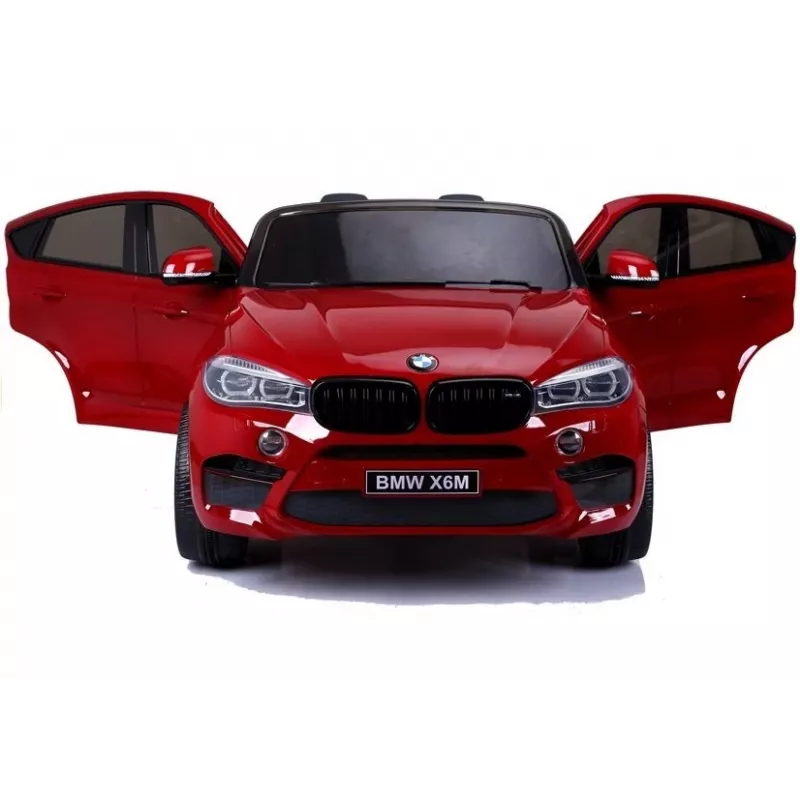 PETMEX Samochód na baterie Nowy BMW X6M SUV LED MP3 Lakierowany czerwony