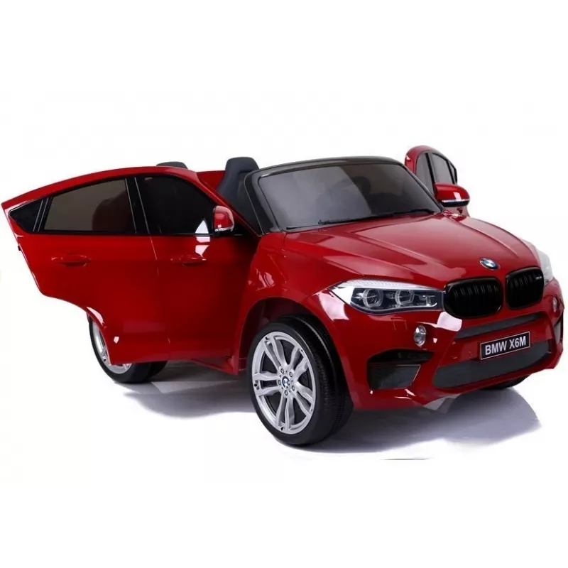 PETMEX Samochód na baterie Nowy BMW X6M SUV LED MP3 Lakierowany czerwony