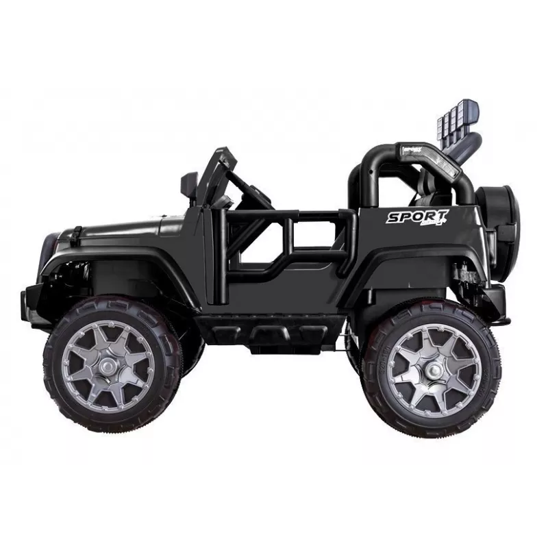 PETMEX Jeep HP012 na baterię dla dzieci z diodami LED i odtwarzaczem MP3, czarny