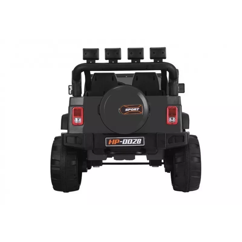 PETMEX Jeep HP012 na baterię dla dzieci z diodami LED i odtwarzaczem MP3, czarny