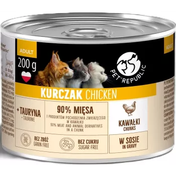 PETREPUBLIC Adult Kawałki kurczaka w sosie Mokra karma dla kota – 10 x 200g
