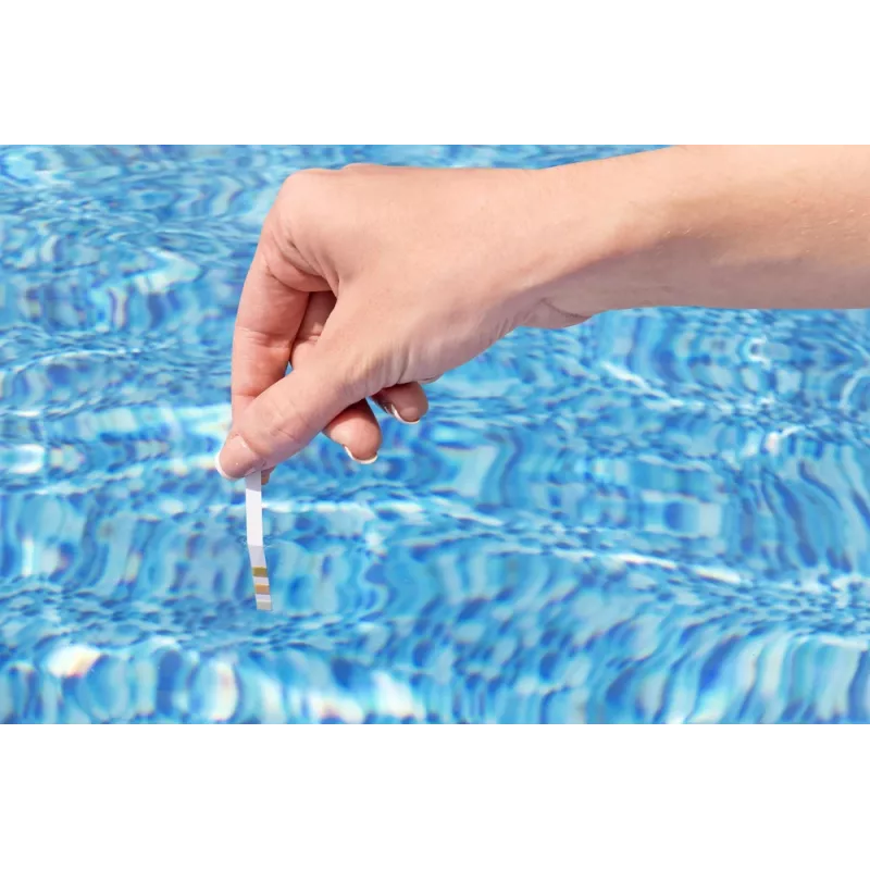 PH Pool Tester Bestway 58142 - 50 pasków testowych do wody do pomiaru wolnego chloru, pH i całkowitej zasadowości