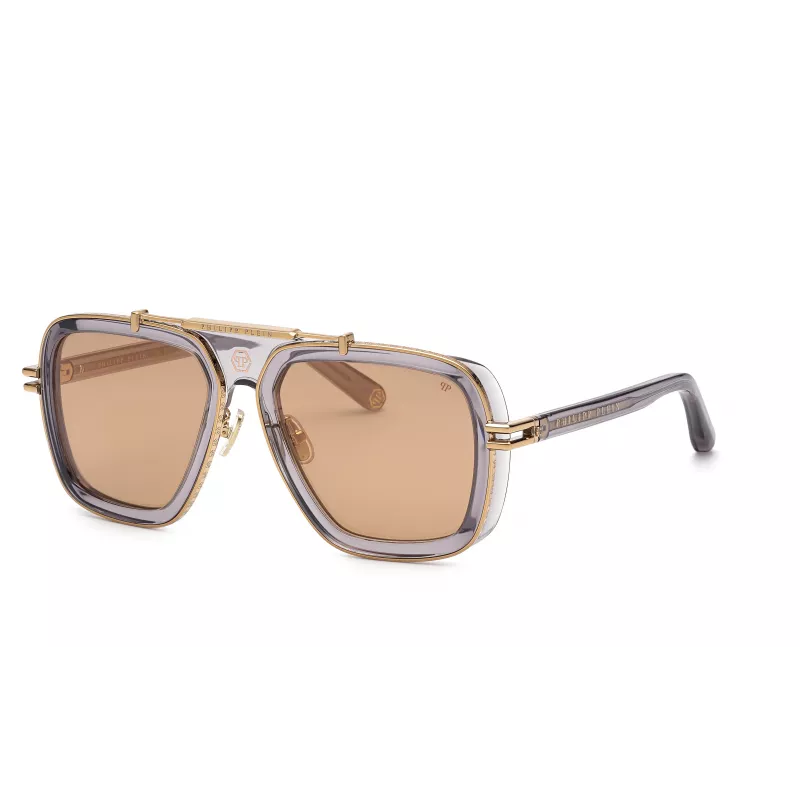 PHILIPP PLEIN MAN SPP109M579MBX Okulary przeciwsłoneczne 57/19/145 mm Czarny Szary