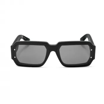 PHILIPP PLEIN MAN SPP150-670703 Okulary przeciwsłoneczne prostokątne czarna oprawka szare szkło 67/11/145 mm