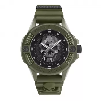 Philipp Plein Męski Zegarek Automatyczny Skeleton PWUBA0423 44mm Czarny Silikon