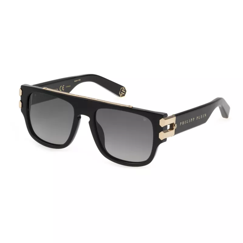 Okulary przeciwsłoneczne Philipp Plein męskie SPP011M55700P Pilot Aviator Acetate Czarny Szary 55/19/145 mm UV400